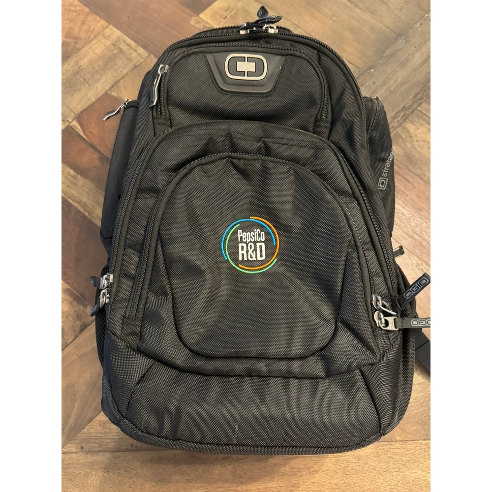 OGIO Stratagem Laptop Backpack Black PepsiCo R&D Embroidered Tech Bag